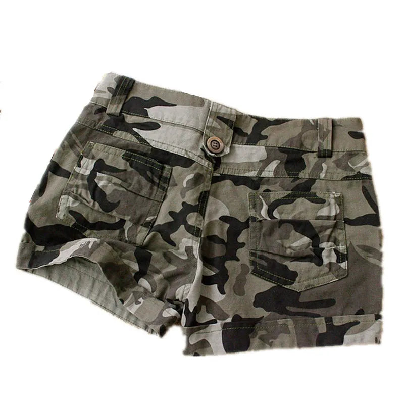 Women's Summer Camouflage Shorts Casual Military Zipper Pocket Pantaloon Ladies Plus Size 4XL Cotton Slim Fit Mini Shorts