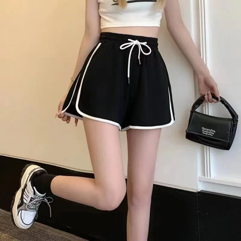 2023 New High Elastic Waist Women's Shorts Solid Color Hot Pants Casual Summer Shorts Fashion Sports Gym Pants Beach Sexy Short